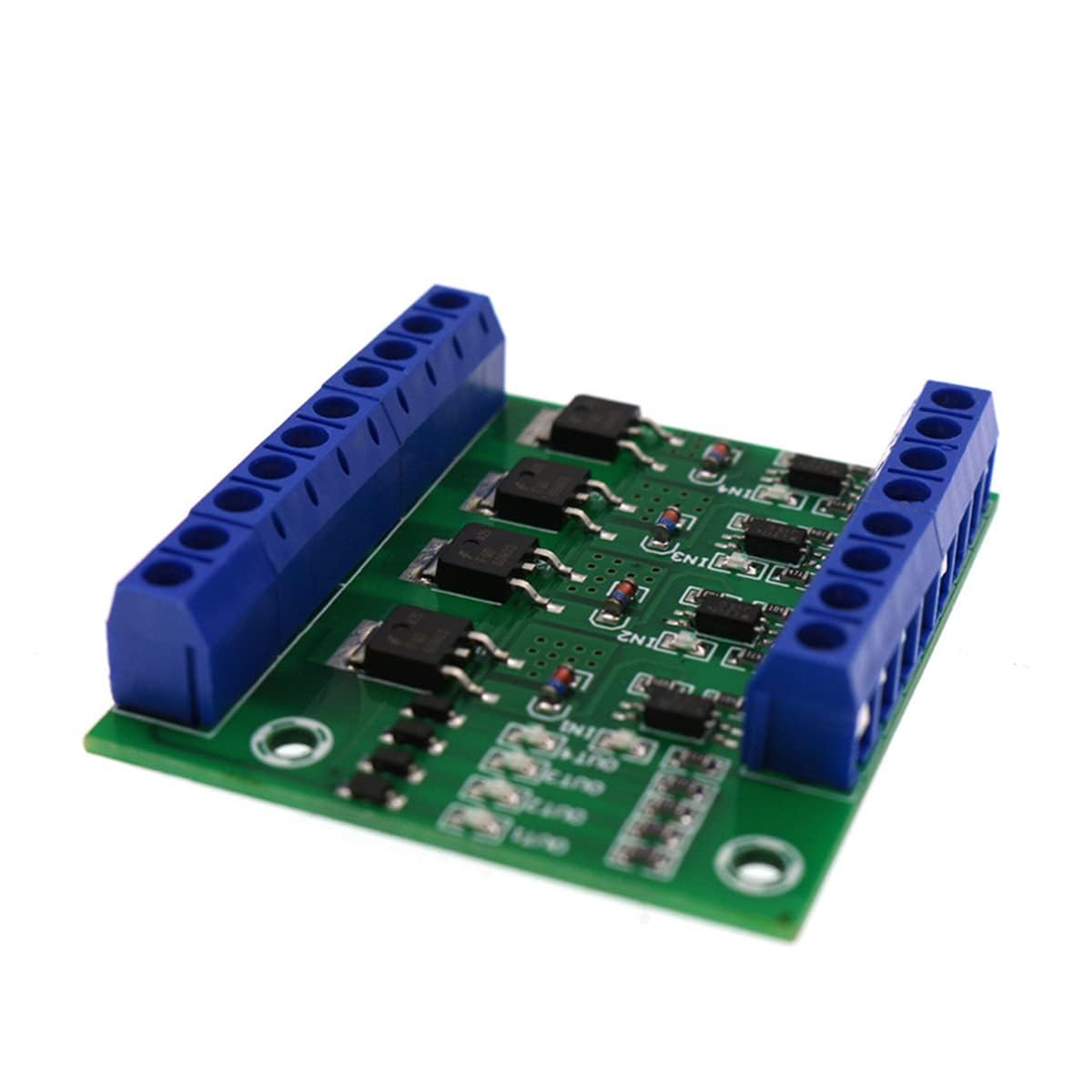 Modulo Amplificatore PWM MOSFET 4 Canali con Fotoaccoppiatore PC817 Ingresso 3-20V Uscita 3,7-27V 10A per PLC