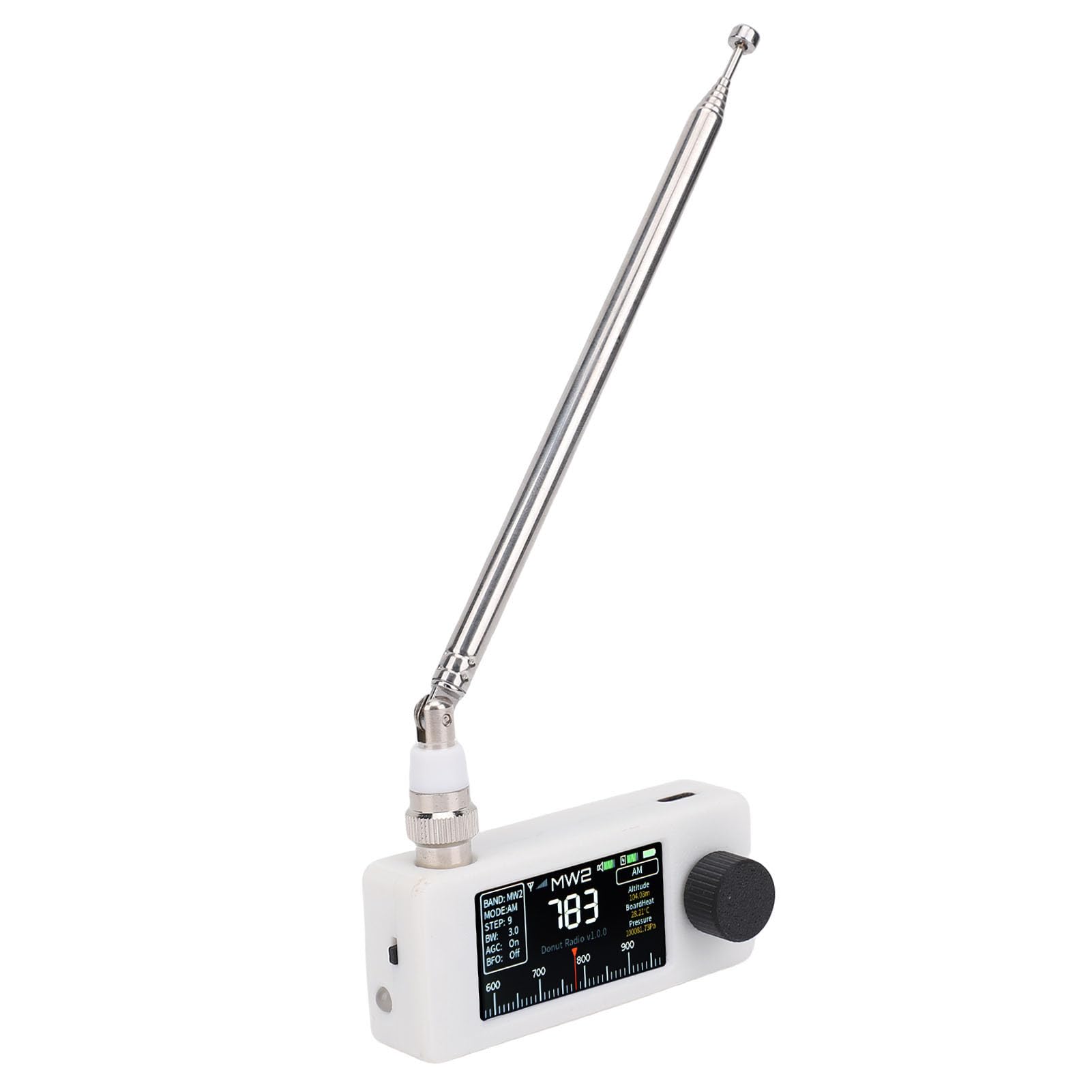 Jectse Przenośny Odbiornik Radiowy, Radio Obsługiwane baterią, Radio Tranzystorowe AM FM z 1,9 -calowym Ekranem Kolorowym, Gniazdo Słuchawkowe 3,5 Mm, Antena Teleskopowa, na Wypadek (WHITE)