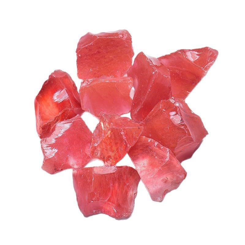Rubino Grezzo. Cristallo curativo Certificato, Pietra preziosa Naturale di Rubino Rosso, Quarzo Rosso Fuso, Ghiaia Grezza, Ornamenti Artigianali, Decorazioni da Giardino.