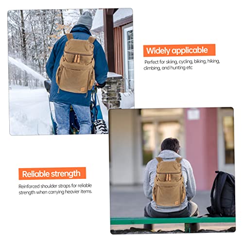 Mipcase 1Pc Large Capacity Canvas Backpack for Men Durable Outdoor Rucksack for Travel Hiking and Day Trips for Adventurers and Explorers2
