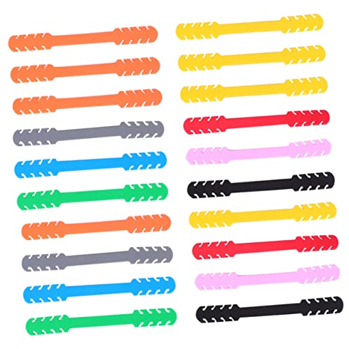 jojofuny 2sets 20 Pcs Adjustable Silicone Mask Band Extension Buckle Mixed Color Ear Strap Accessories for All Masks Non Slip Design Four Gear Adjustable Tightness Durable Flexible 20pcs*2