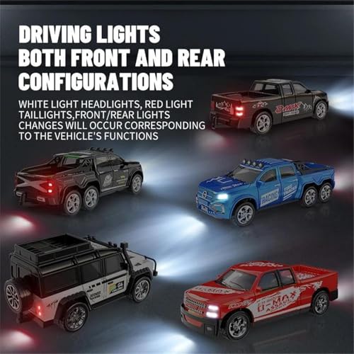 Image of Bestie toys Remote Control Small Car, 1:64 Scale Off-Road RC Car, USB Rechargeable 2.4GHZ Three Speed Indoor Alloy Vehicle for Kids (Beenz X-Class Truck), Multicolor