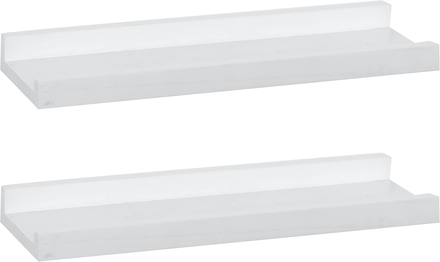 Estantería flotante decorativa PHOENANCEE de 60 cm en madera maciza, ideal para fotos, sala de estar, cocina o dormitorio. Juego de 2 unidades. Acabado blanco envejecido.