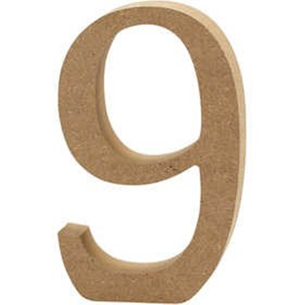 Crafty Capers Number 9 13Cm Large Wooden Mdf Number Shape To Decorate - 9 | Wood Shapes For Crafts