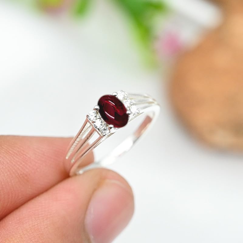 Edelstein Ring silberplattiert für Damen und Herren stilvoll alle Größen Geschenkidee handgefertigter Schmuck CRG1241AA