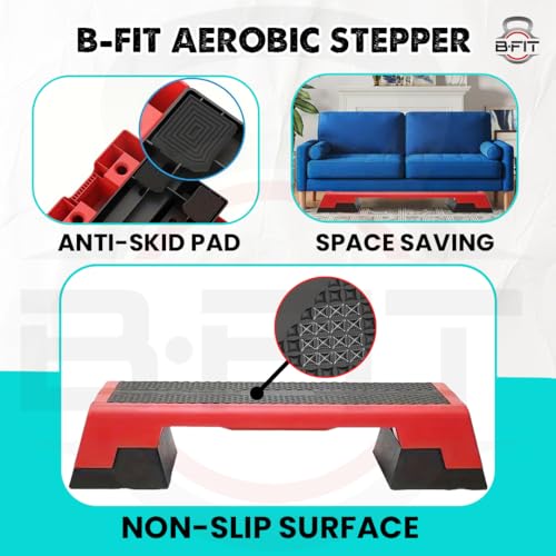 Image of B Fit Premium Quality Aerobic Steppers (103.5X37.5X25.5 CM)