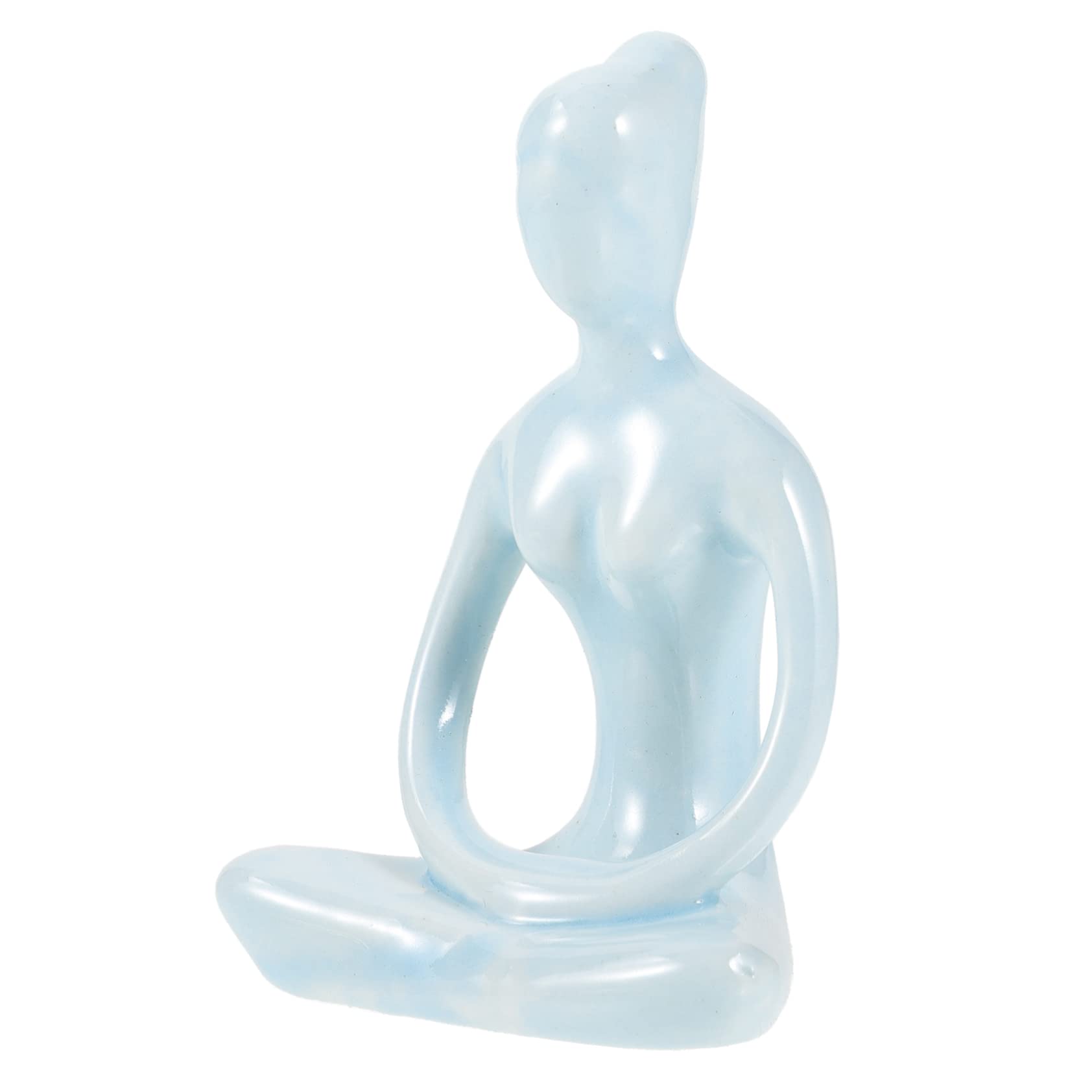 OSALADI yoga ornaments yoga pose table decor good luck feng shui decor yoga pose sculpture yoga pose statue small yoga figurine yoga pose figurines Miss pottery figurine porcelain desk