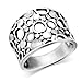MIMI 925 Sterling Silver Wide Band Geometric Ring