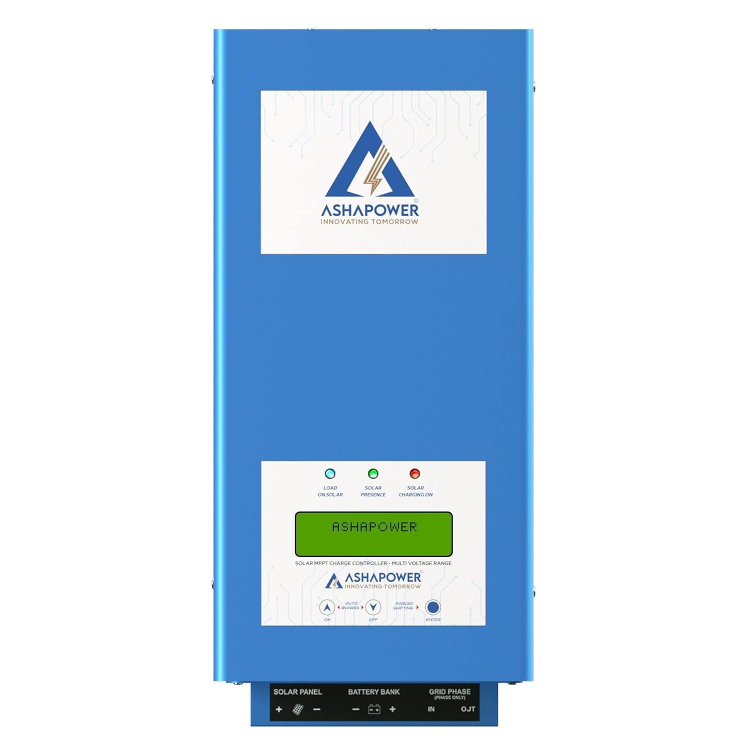 ASHAPOWER Surya 50 (LV) Solar MPPT Charge Controller with SMU | 12V/24V, 50A : Max. Voc 130V, Max. Wattage 2100W | High-Efficiency Solar Power Management.