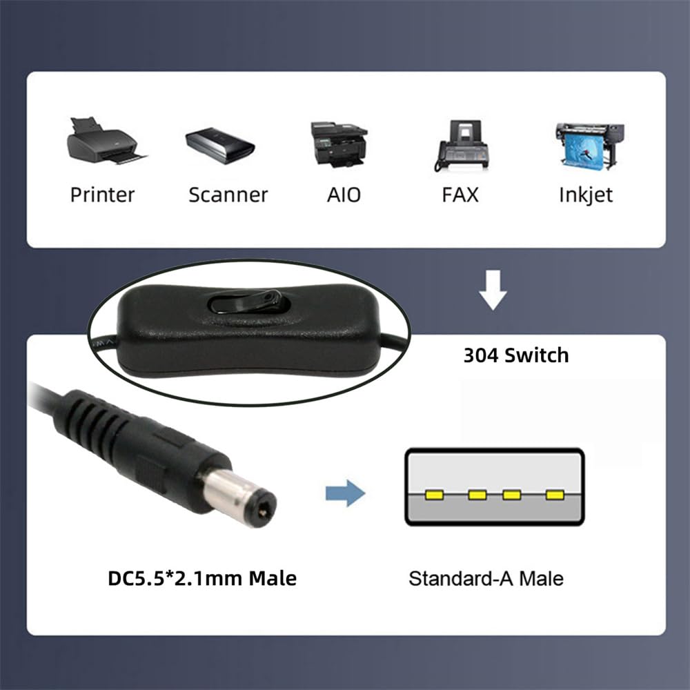 Cavo Alimentazione QUARKZMAN USB A DC 5V, 0.5m, Spina 5.5x2.1mm, 3A, Nero