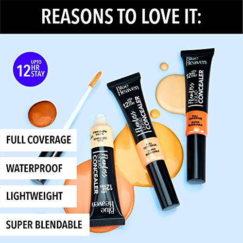 Image of Blue Heaven Liquid;Cream Flawless Liquid Full Coverage Concealer For Normal Skin - Caramel, 401 Matte Finish Caramel 17 Ml, Pack Of 1