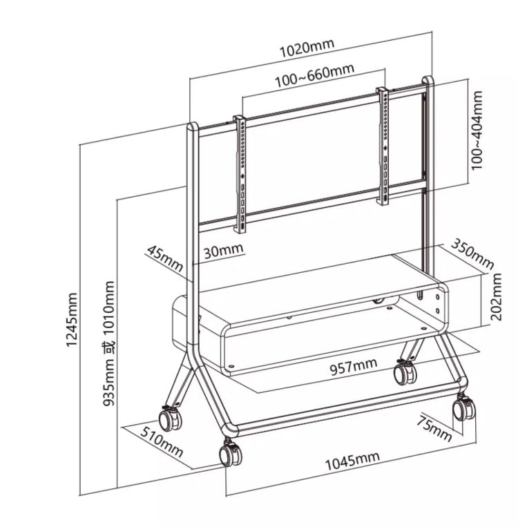 Soporte de TV universal 49-75 pulgadas, altura ajustable miniatura 2