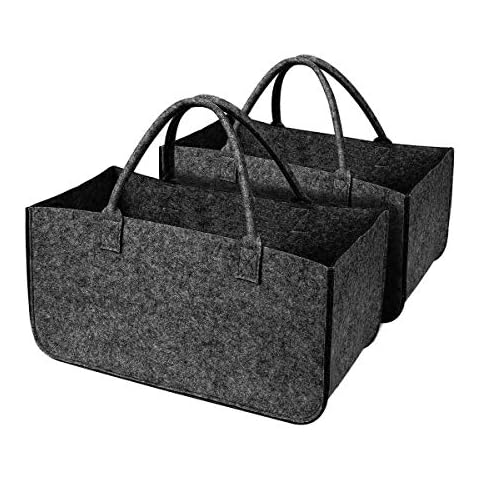 GUOZI Storage Basket, [2 Pack] Collapsible Felt Storage Bins with Handles, Large Laundry Basket Storage Solution for Office Nursery Wardrobe Bookshelf Bedroom Keepsake Toys etc. Cover