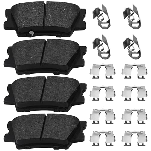 Image of Rear Brake Pads Set Compatible with Le-xus ES300h ES350 HS250h, Pontiac Vibe, Toyota Avalon Camry Matrix RAV4 Automotive Replacement Brake Pads Semi-Metallic D1212