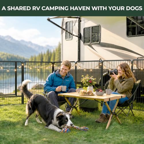 Image of FXW Instant Dog Playpen, RV Camping, Outdoor & Yard, 32 inch H, 16 Panels | Portable, Easy setup, Heavy-duty, DIY layouts, For Small & Medium Dogs, Patented