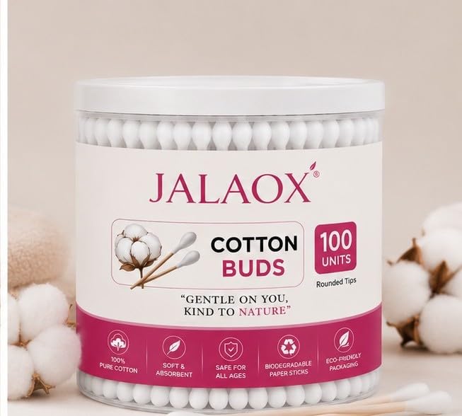 Safety Cotton Ear Cleaning Buds, Pack of 1 (100 Buds), Large Tips for Cleaning Earwax, Makeup Remover for Newborn Babies, 100% Organic Cotton-picture-37