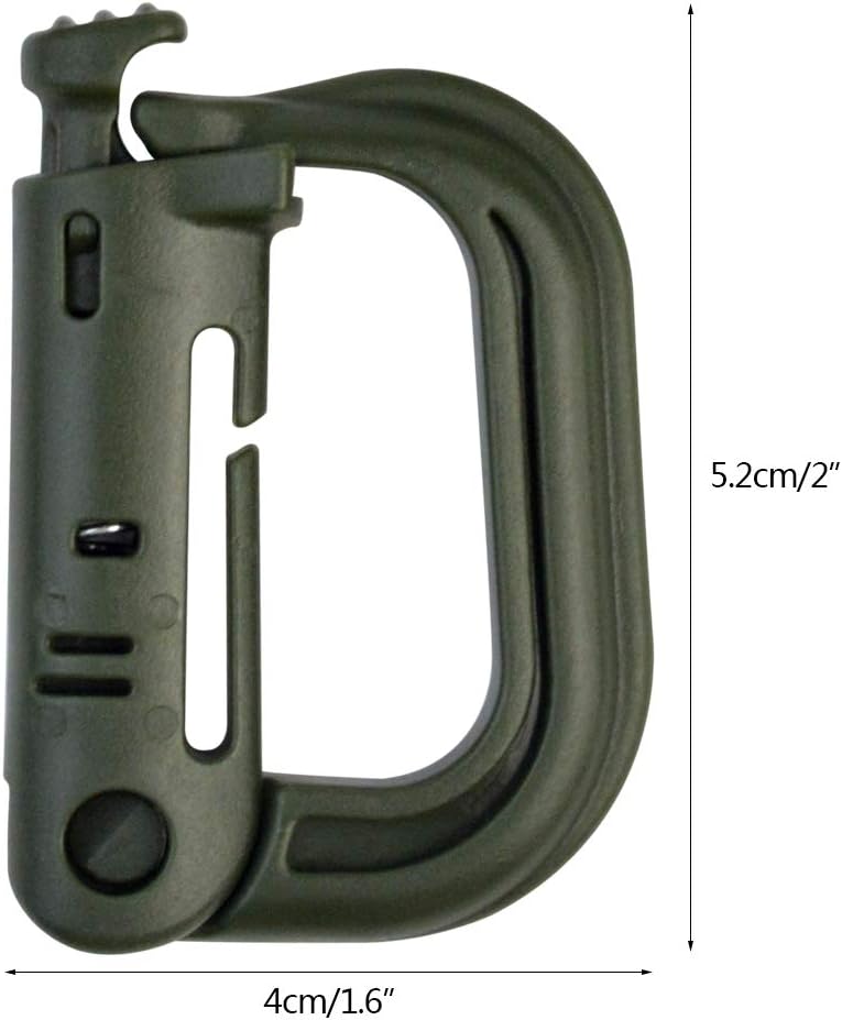 18 pcs Multipurpose Grimlock D-Ring Locking Molle Clips Hanging Hook for Webbing Strap Molle Bag Tactical Backpack - Image 2
