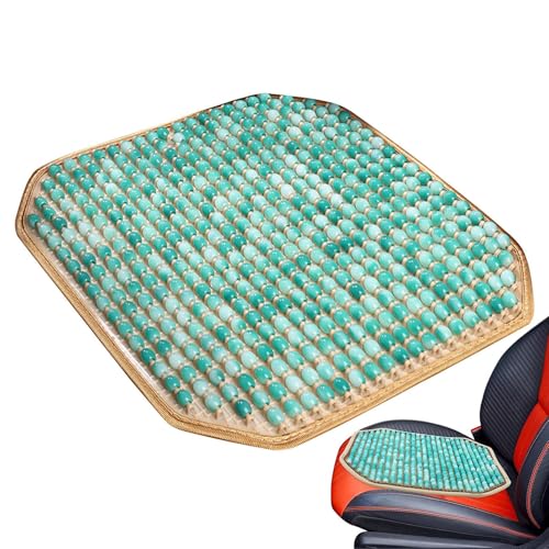 Almohadilla Refrescante para Asientos De Coche, Cojín Termorregulador para Sillas, Funda con Cuentas Transpirables De Jade Sintético para Autos Hogar Sedán Y Uso Diario