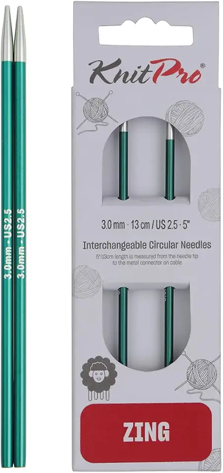 Par de Agulhas de Tricô Intercambiáveis 3.00mm - Zing - 47511 - Knitpro