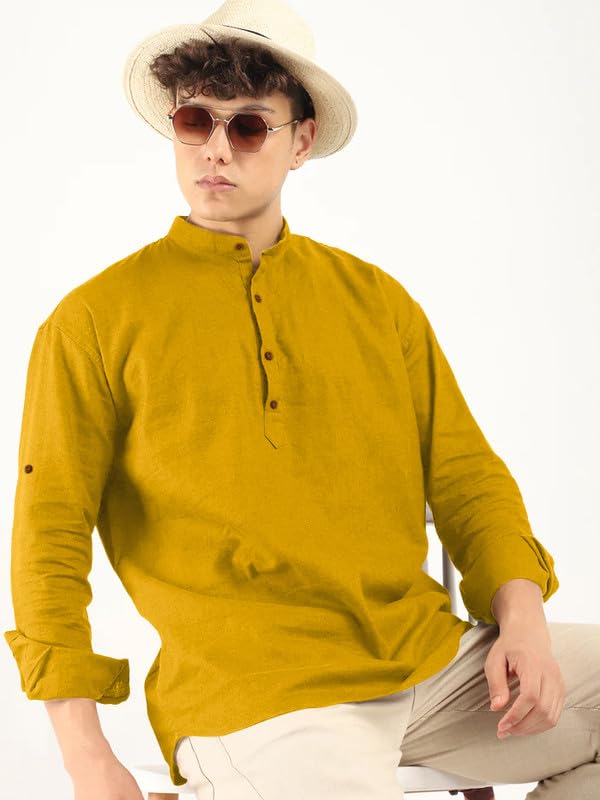 Image of ROYALSCOUT Men's Cotton Blend Full Sleeve Kurta Shirts Pack of 1 Designed for Festive Moments, Cultural Functions, or Casual Gatherings