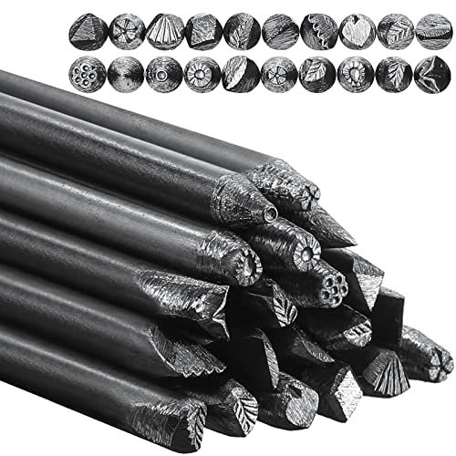 20 Packs Steel Punches 4 mm Flower Punch Stamp Set Practical Metal Stamping Kit Stamping Jewelry Tools for Ring Jewelry DIY Craft Tool