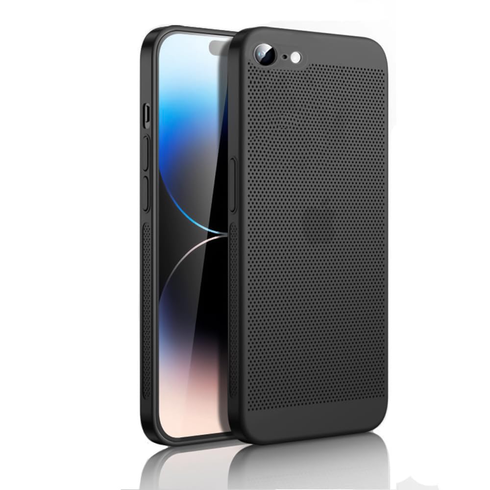 Dl3 Mobilak Case For iPhone 7/8, iPhone SE 2022 2020 Heat Dissipation Case with Built-in Camera Lens Protector Slim Fit Breathable Cooling Anti-Fingerprint Hard PC Back Shockproof Cover