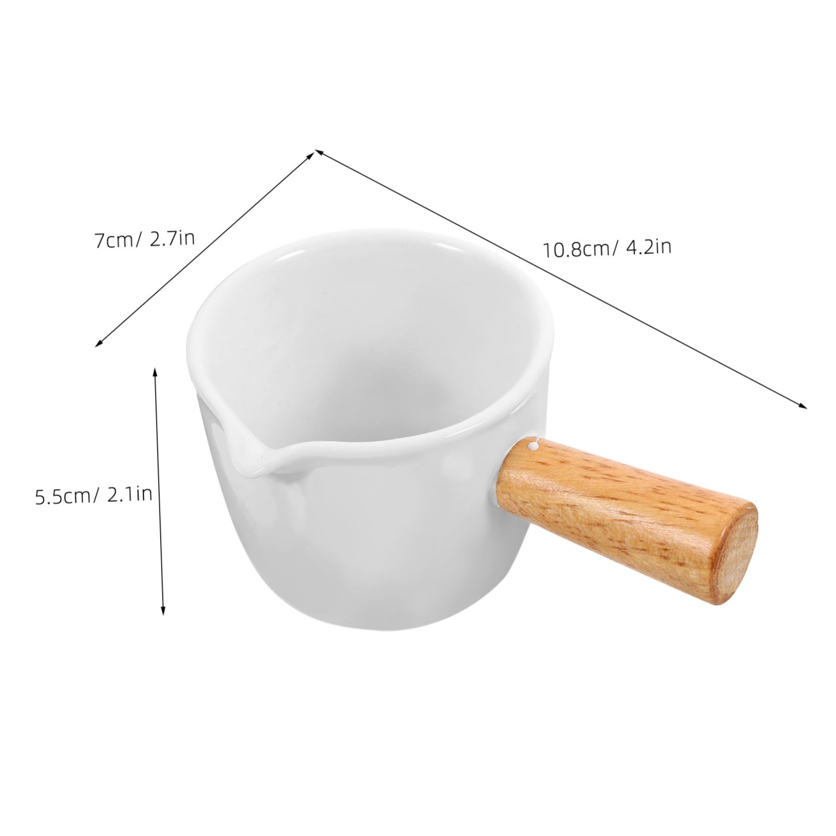 CIYODO Milk Cup Mini Measuring Cup Coffee Cups Espresso Cup Creamer Pitcher Coffee Mugs Coffe Cups Container Milk Dispenser Ceramic Milk Pitcher Coffee Milk Kettle Milk Jug White Wooden
