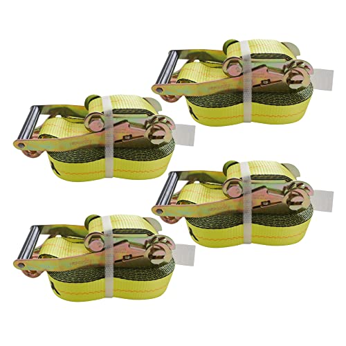 Yuoneiy Ratchet Strap Tie Down (4Pk) 2” X 30” X 10000 Lbs J Hook Heavy Duty Tie-Down Straps Ratchet For Truck, Container, Atv, Utv, Trailer #TOP2