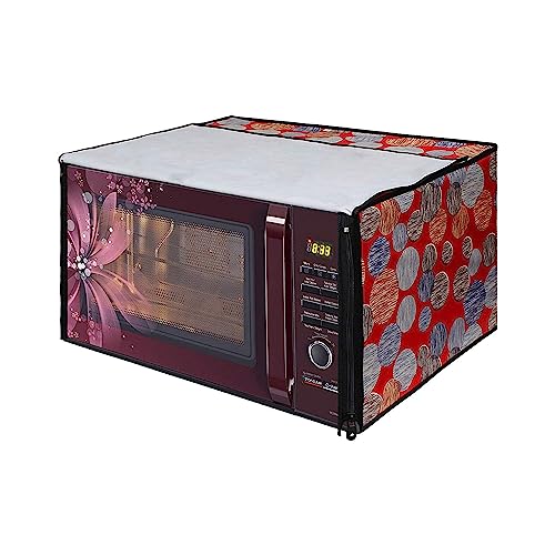 Image of DREAM KING Stylish Design & Printed Microwave Oven Cover Full Closure |waterproof & Dustproof Oven Cover Suitable for All Models - Multicolour SA70