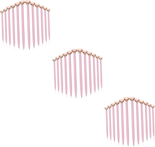 STOBOK 36 Pcs Love Metal Pen Boligrafos Bonitos Para Mujer Ink Ballpoint Pens Daily Use Ballpoint Pen Ball Pen Gold Pens with Gold Ink Wedding Pens