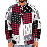 Fermeture à bouton sécurisé : la veste Buffalo Plaid Elk Arrows Deer Moose Letterman dispose de boutons de haute qualité qui restent sécurisés et ne se desserrent pas facilement, assurant une expérience fluide et sans tracas lorsque vous mettez ou retirez cette veste de baseball