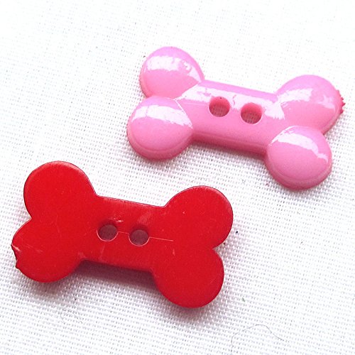 100Pcs Pet Dog Bone Toy Plastic Buttons 2 Holes Sewing Craft 18Mm #TOP1