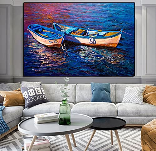 Diamond Painting bateau pour décoration salon, kit broderie strass 50x120cm grand format