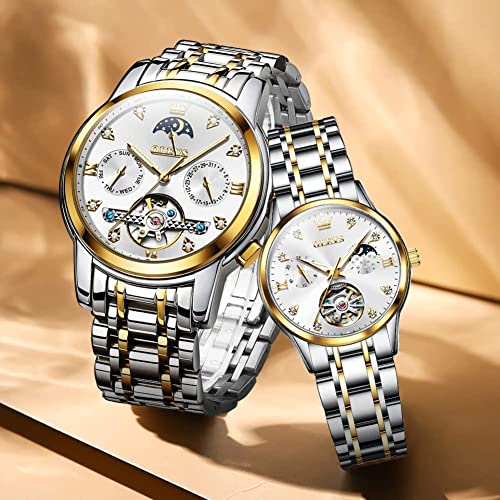 Image of OLEVS Womens Watches Diamond Luxury Dress Gold Wrist Watch Stainless Steel Waterproof Luminous Date