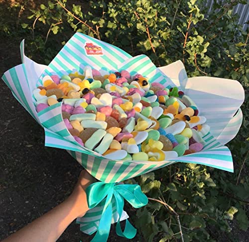 Image of Oasis Cellophane Sheets For Multipurpose Gift-Hamper Packaging 58x58cm, 20 Sheets, 50 Microns Flower Wrapping Chex Print Sheet (a) Green Stripes)