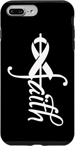 Soporte para iPhone 7 Plus8 Plus Faith Cancer - Estuche de concienciación sobre el cáncer de pulmón con cinta