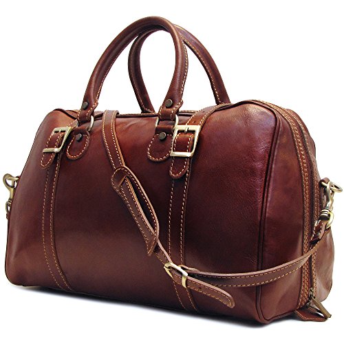 Floto Luggage Trastevere Duffle Travel Bag, Vecchio Brown, Medium