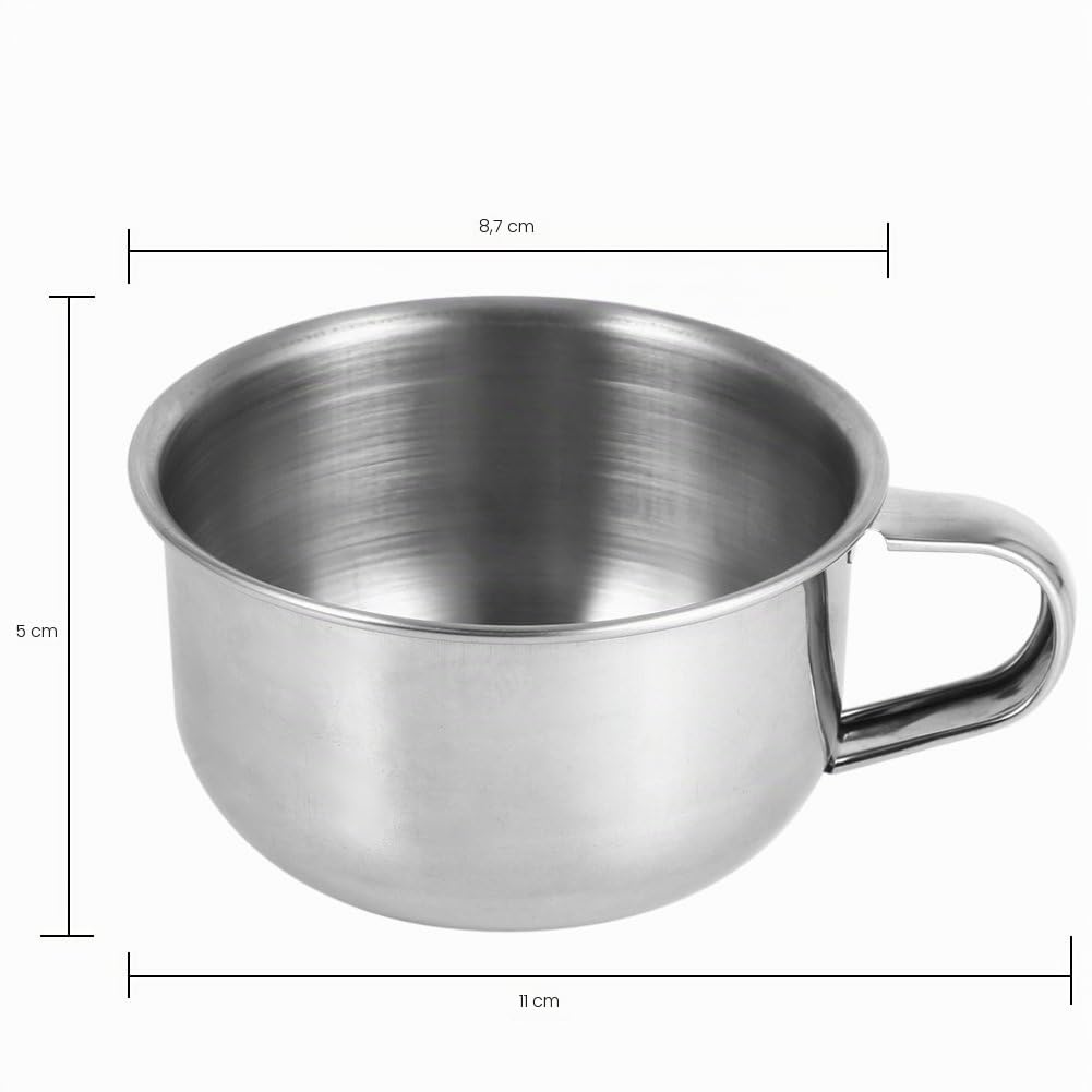 Tbest Bol Raser, Acier Inoxydable, Chic, Rasage Traditionnel, Réutilisable, Durable, 8.7 cm