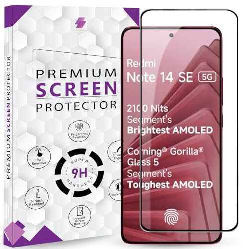 Image of Premium Tempered Glass Screen Protector Guard For Redmi Note 14 SE 5G (6.67 Inch, Pack of 1) | HD Screen Guard, Edge to Edge Coverage With Easy to installation kit