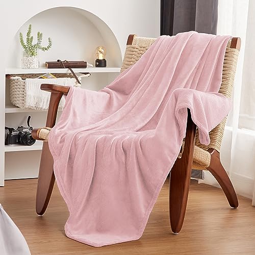 WAVVE Fleece Blanket Queen Size XL Pink 7ft x 8ft - Fluffy Soft Warm Versatile Large Throw Blanket for Bed/Sofa/Couch, 220x240 cm - Image 3