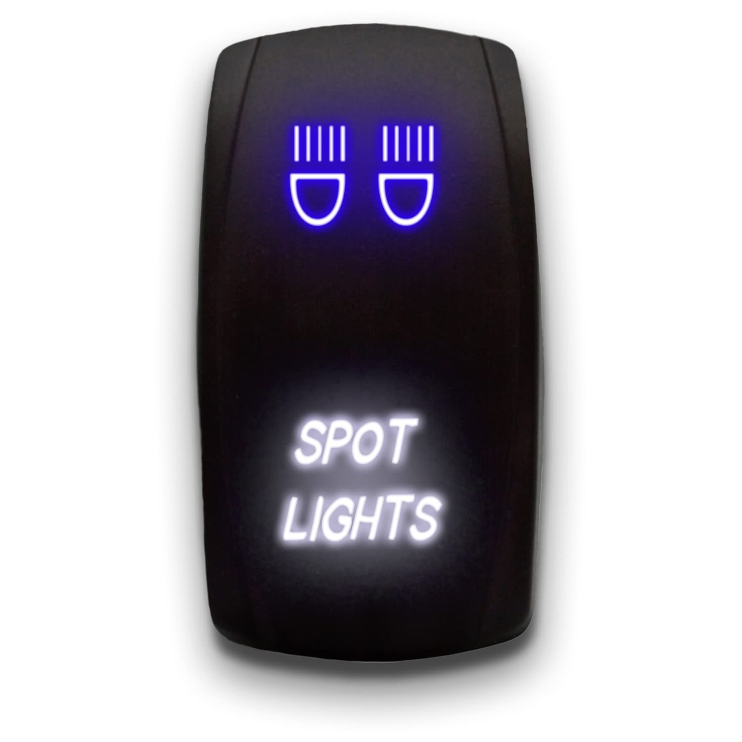 Blue Laser Etched Rocker Switch - 5 Pin DPST ON-OFF Toggle Switch, 20A 12V, Waterproof IP66 For Cars, Boats, Trucks - View #13