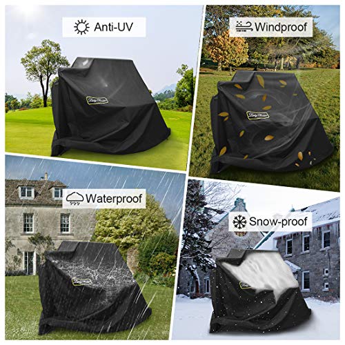 LadyRosian Lawn Mower Cover, 100% Waterproof Outdoors Heavy Duty 600D Oxford UV Protection Riding Lawn Tractor Cover Fits Decks up to 54\"