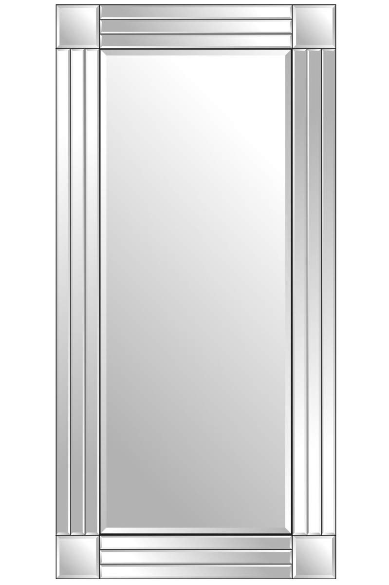 MirrorOutlet Large Modern Triple Edge Full Length Frameless All Glass Venetian Mirror, 174 x 85cm