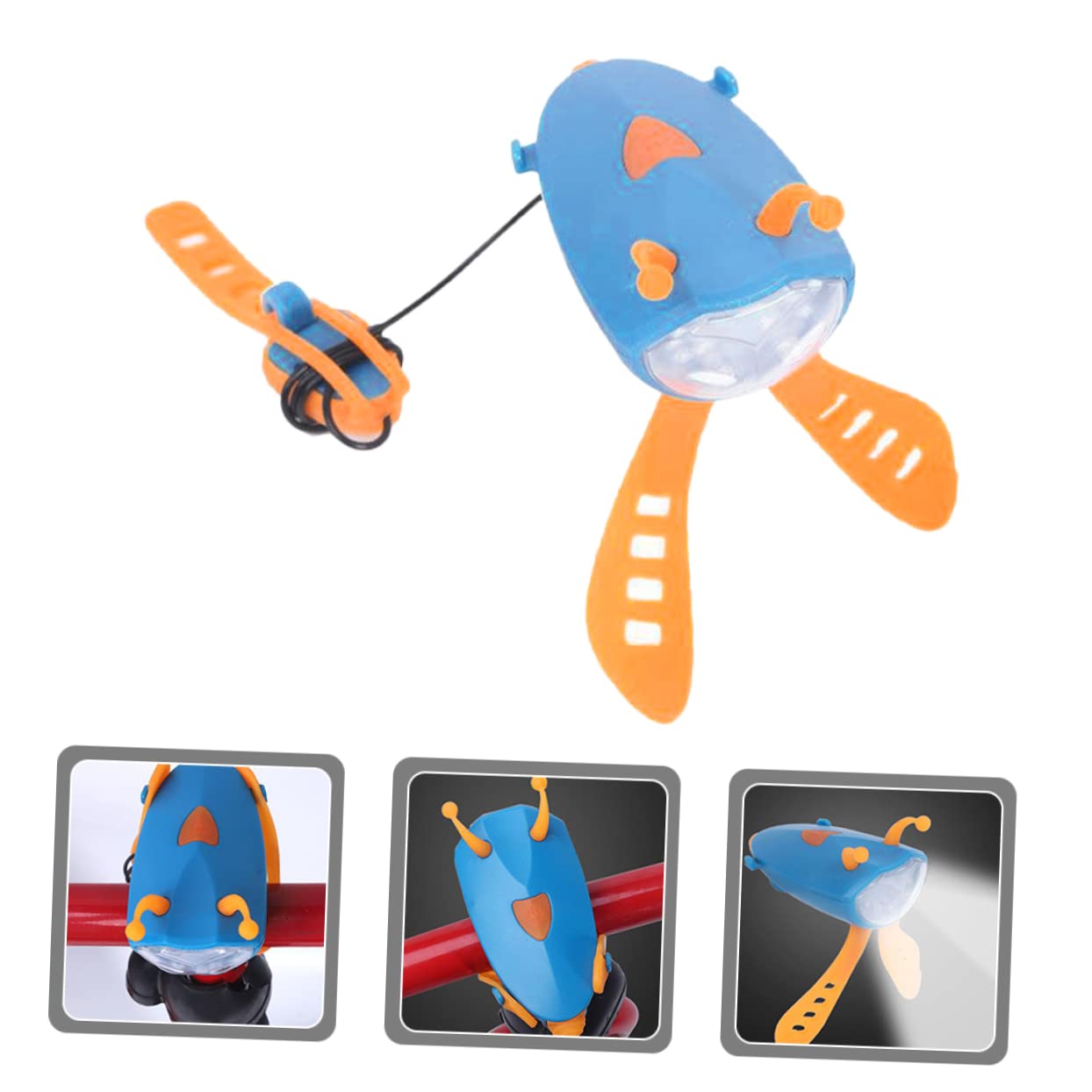 Happyyami 4pièces Lumière De Vélo USB Rechargeable avec Klaxon Lampe Adorable pour Garçon Fille Accessoire De Sécurité pour Cyclisme Et Nocturnes