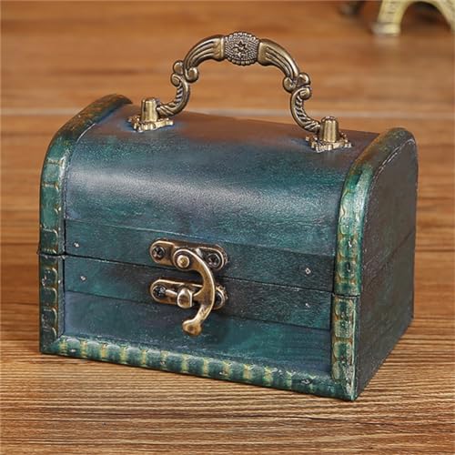 Xabelle アンティーク 木箱 木製収納ボックス 11.5×8×8 p 鍵付き 収納 レトロ風 宝箱 収納ケース インテリア雑貨 装飾 小物入れ アクセサリー 整理ボックス 収納盒 02