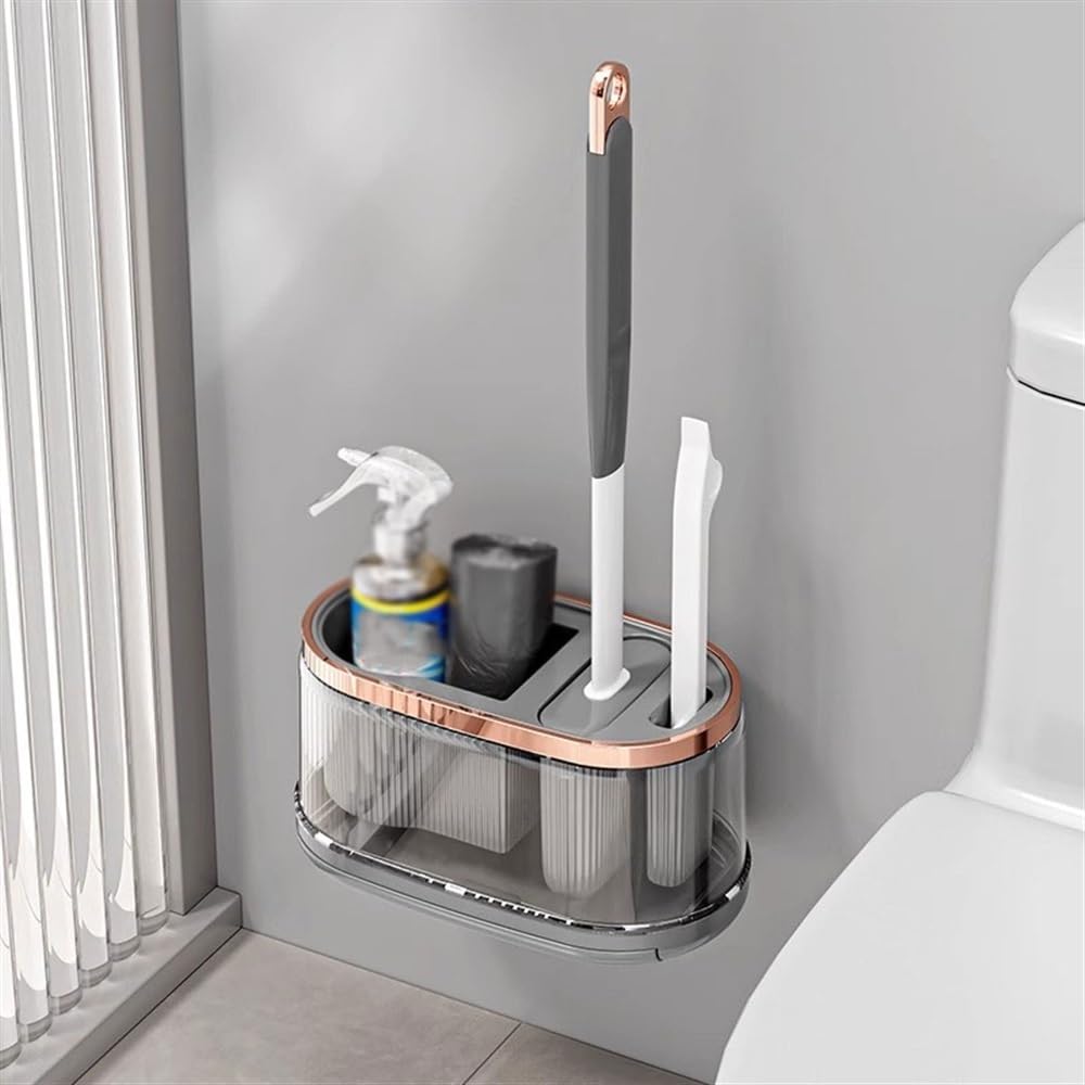 Vielseitig Toilettenbürstenaufbewahrung aus Kunststoff mit Bürstenkopf thermoplastischem Gummi und Abtropfschale
