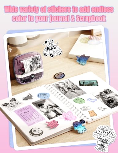 Image of 300 DPI Logging Supplies T02 Pro Mini Printer Gift for Teen Girls Women Mini Thermal Printer Portable Thermal Printer Study Supplies for School Home Gifts