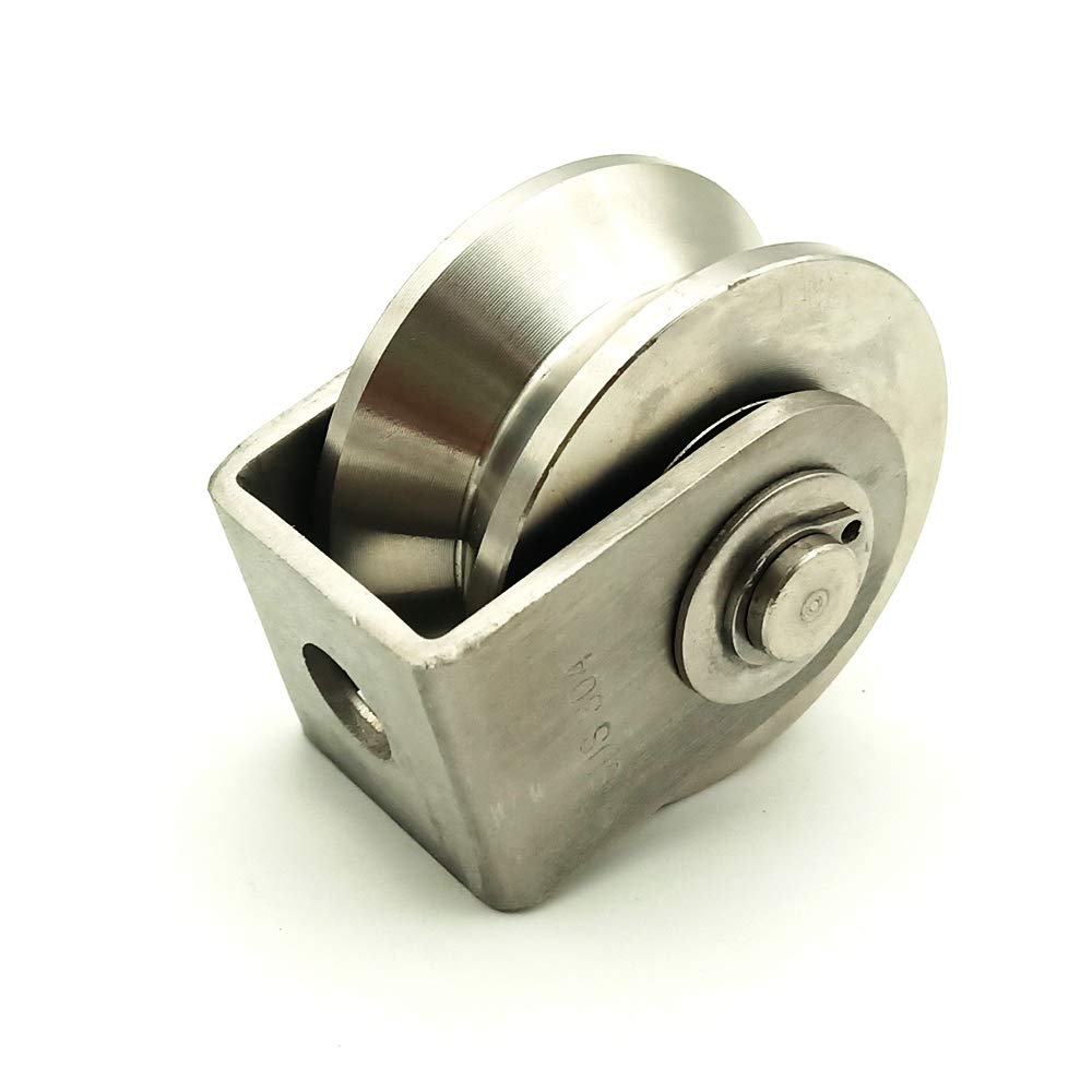 Buy Pulley Wheel V Pulley Roller 304 Stainless Steel Duplex Bearing SuperSilent Traction Wheel
