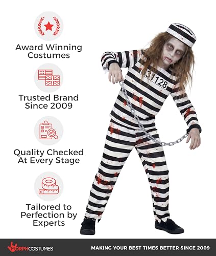 Disfraz Morph Prisoner para niños, zombie unisex miniatura 5