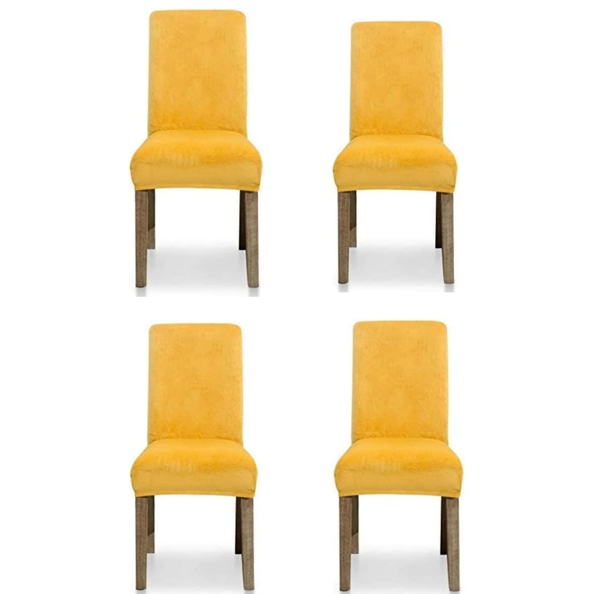 MUMOHO mustard velvet chair covers Removable Velour Dining Chair Covers